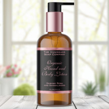 Rótulo de Garrafa de Cosméticos em Preto Clássico