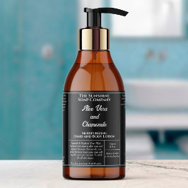 Adesivo Retangular Rótulo de garrafa de cosméticos rústicos preto 4 o