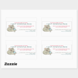 Adesivo Retangular Rótulo de Jar de Cacau Quente Feriado Homemade
