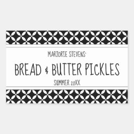 Adesivo Retangular Rótulo de latência preto e branco moderno