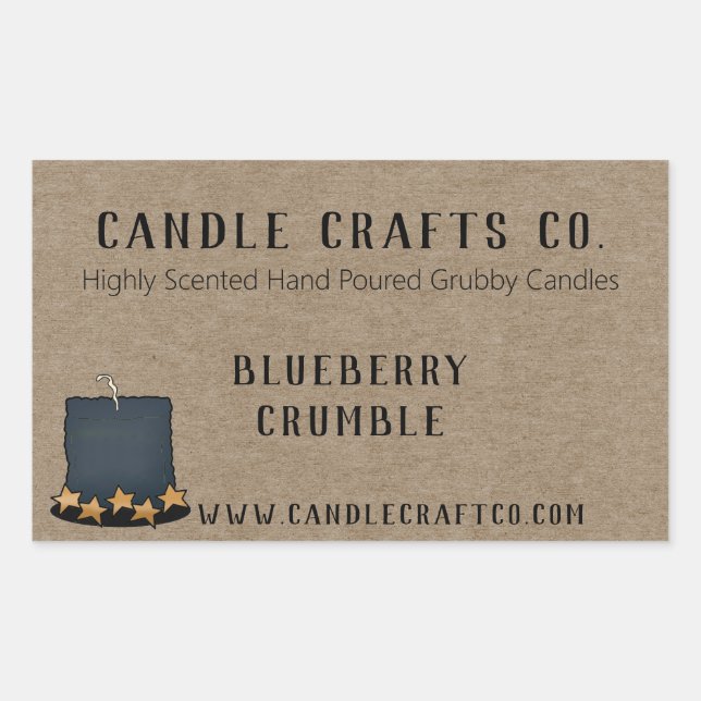 Adesivo Retangular Rótulo de Negócio de Velas Aromáticas Personalizad (Frente)