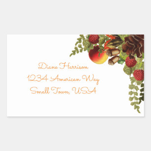 Adesivo Retangular Rótulo de outono do Fruta