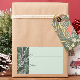 Adesivo Retangular Rótulo de Presente de Natal de Juniper, Evergreen,