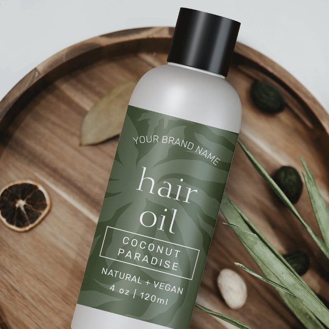 Adesivo Retangular Rótulo de Quebra do Frasco do Frasco do Frasco do  (Elegant sage green skincare bottle wrap around label with fully editable text & colors)