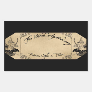 ADESIVO RETANGULAR RÓTULO DO APOTECIMENTO DE BRUXAS