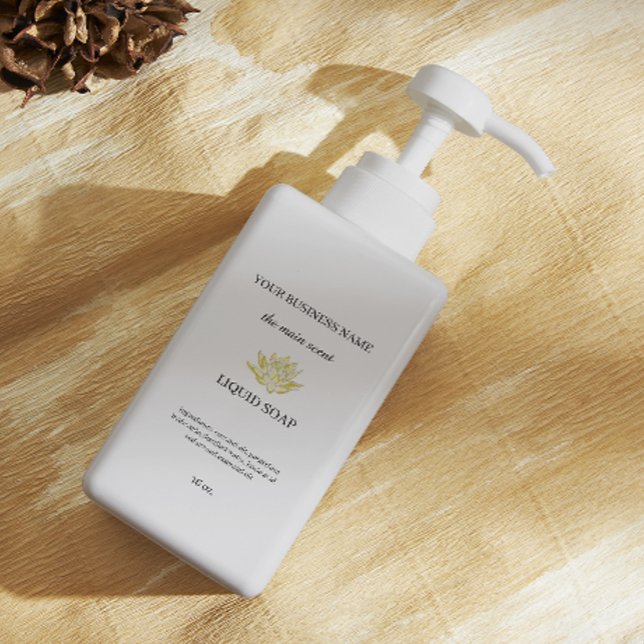 Adesivo Retangular Rótulo do distribuidor de sabão líquido de lotus a (Yellow lotus liquid soap dispenser label)