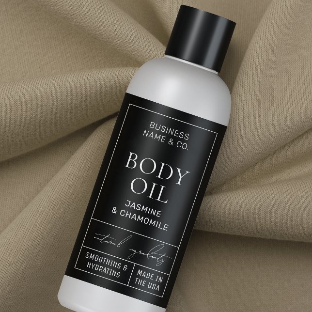 Adesivo Retangular Rótulo do Frasco Cosmético de 4 OZ 120 ml (Minimalist black 4 OZ cosmetic bottle wrapper style label *verify size to ensure a good fit*)