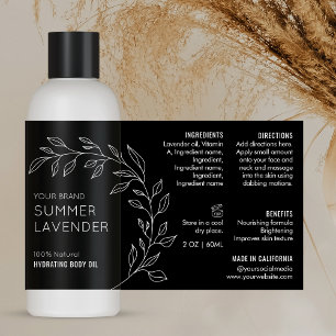 Adesivo Retangular Rótulo do Frasco Cosmético Mínimo Floral 4 OZ 120
