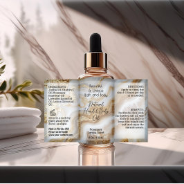 Adesivo Retangular Rótulo do Frasco do Dourado Script 4oz Produto Der