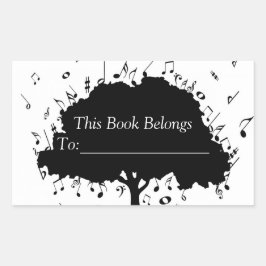 Adesivo Retangular Rótulo do Livro de Música