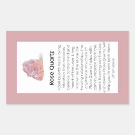Adesivo Retangular Rótulo do Pacote "Jewelry" do Cristal Rosa Quartz