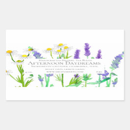 Adesivo Retangular Rótulo do Produto de Mistura de Chá com Lavanda He