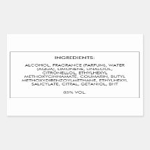 Rótulo do produto Ingredientes