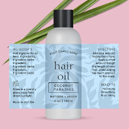 Adesivo Retangular Rótulo Frasco Azul Claro Moderno Frasco de 4 OZ