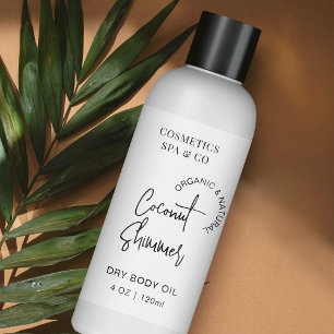 Adesivo Retangular Rótulo Mínimo do Frasco Cosmético de 4 OZ Preto Br