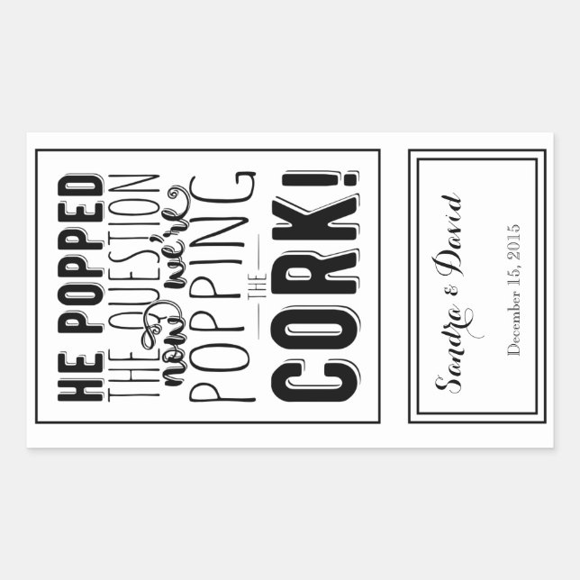 Adesivo Retangular rótulo personalizado da garrafa de vinho de Casame (Frente)