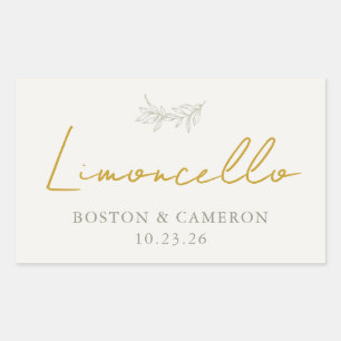 Adesivo Retangular Rótulo Personalizado de Garrafa de Limoncello para