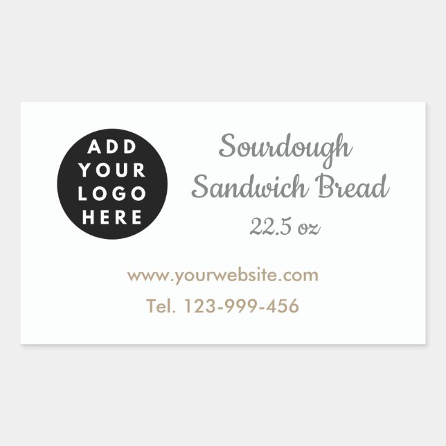 Adesivo Retangular Rótulo Personalizado de Pão de Sanduíche com Ferme (Frente)