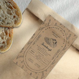 Adesivo Retangular Rótulo Russo Homemade Sourdough Cottage Comida Law