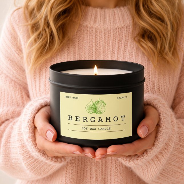 Adesivo Retangular Rótulos de Velas Elegantes Boho Verde Suave Bergam (Criador carregado)