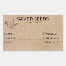 Rótulos Rustic Heirloom Seed Packet