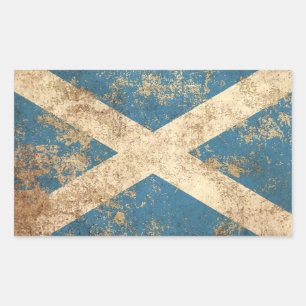 Adesivo Retangular Rough Agage Vintage - Bandeira escocesa