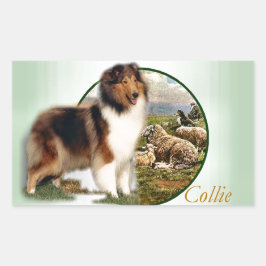 Adesivo Retangular Rough Collie Keeper da ovelha