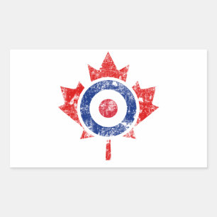 Adesivo Retangular Roundel Canada Curling Hockey Target Grunge
