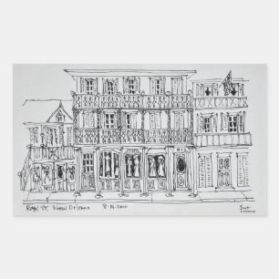 Adesivo Retangular Royal Street, Quarter Francês   Nova Orleans