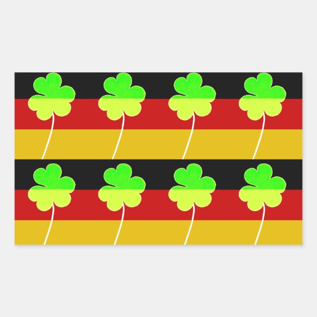 Adesivo Retangular Rua De Vestuário Do Bandeira Alemão Irlandês Shamr (Frente)