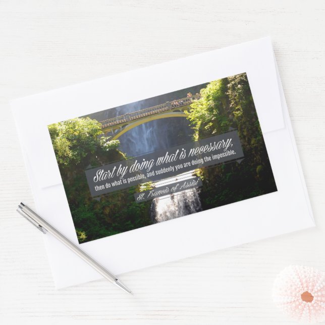 Adesivo Retangular Rua Francisco de Assisi Citação Inspiracional "Faz (Envelope)