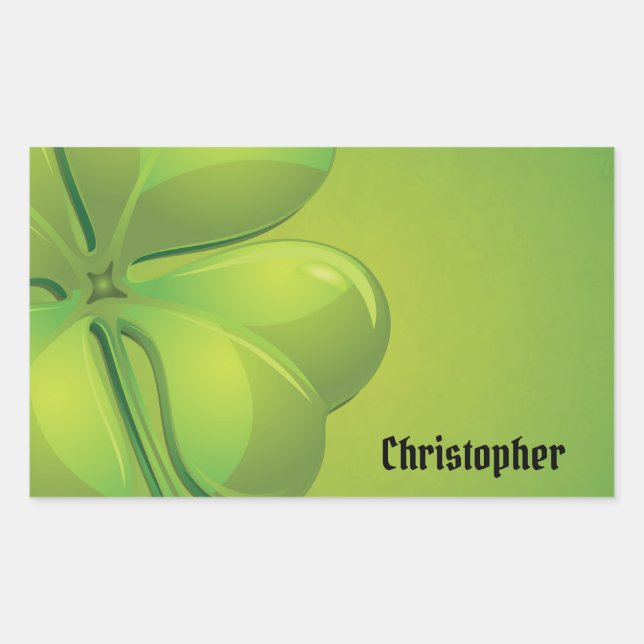 Adesivo Retangular Rua irlandesa, personalização do Shamrock verde do (Frente)