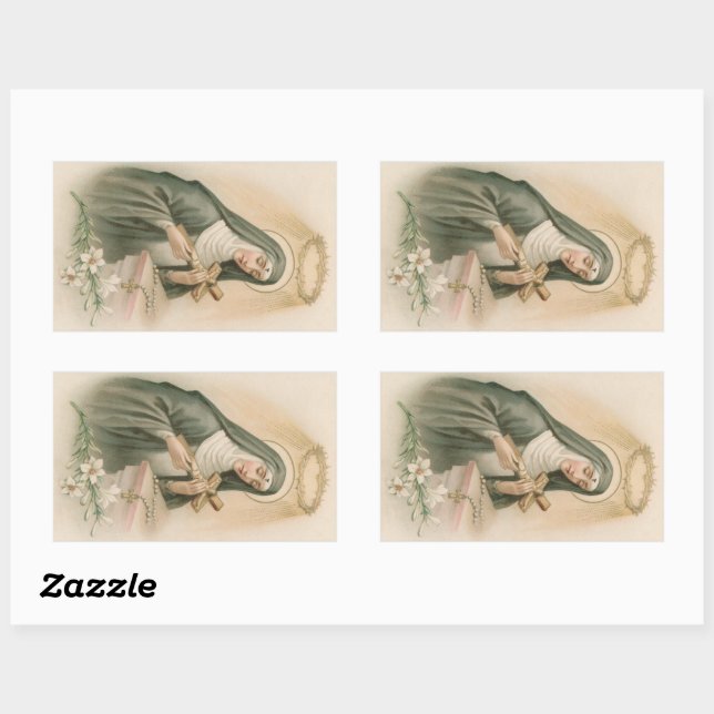 Adesivo Retangular Rua. Rita de Cascia (M 015) (Folha)