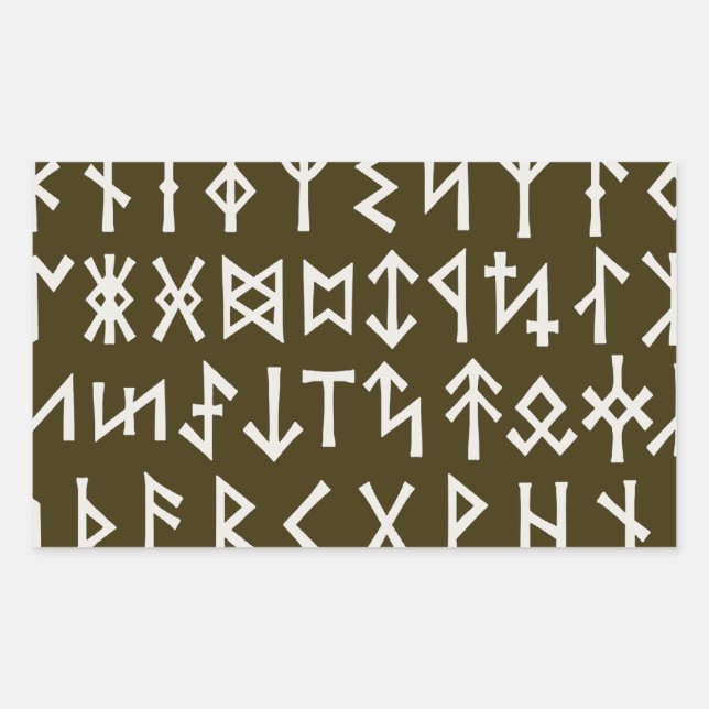Adesivo Retangular Runas Futhark Antigas (Frente)