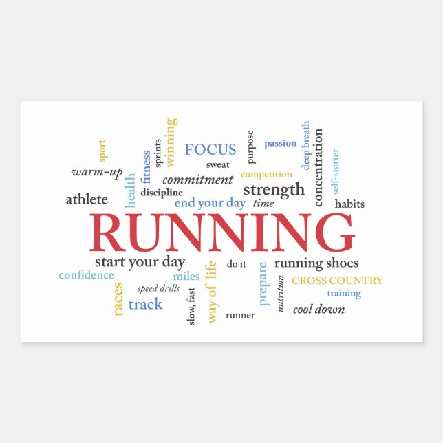 Adesivo Retangular Runner com Palavras Personalizadas (Frente)