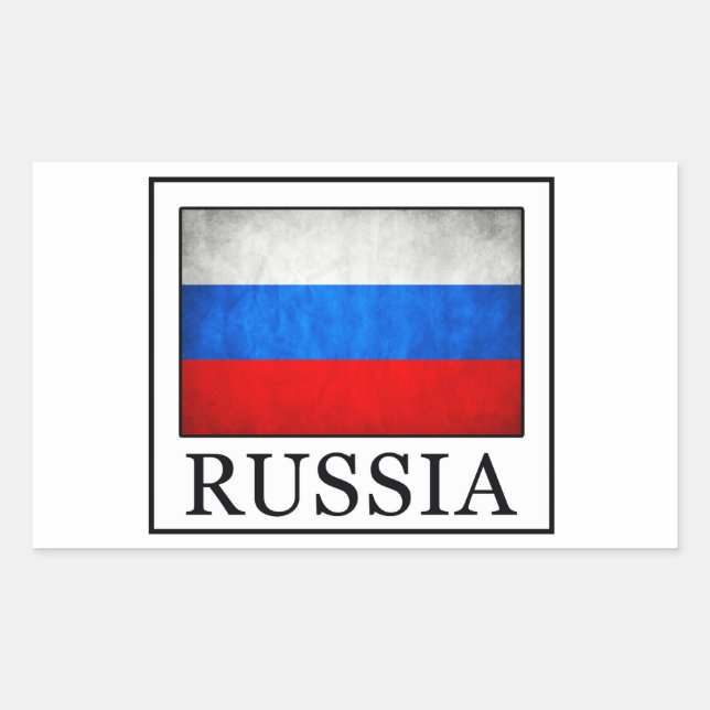 Adesivo Retangular Rússia (Frente)