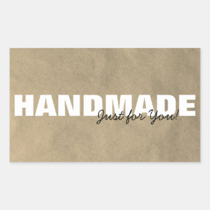 Adesivo Retangular Rustic Kraft artesanal apenas para seu negócio/pre