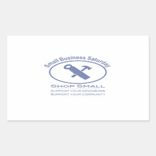 Adesivo Retangular Sábado para pequenas empresas - Azul para hardwar