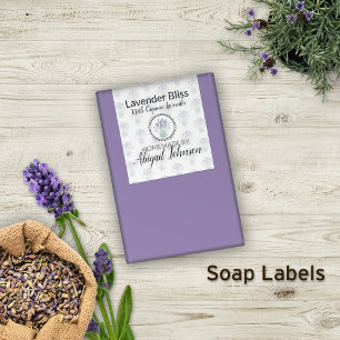 Adesivo Retangular Sabão lavanda Artisan Handmade Rótulo caseiro