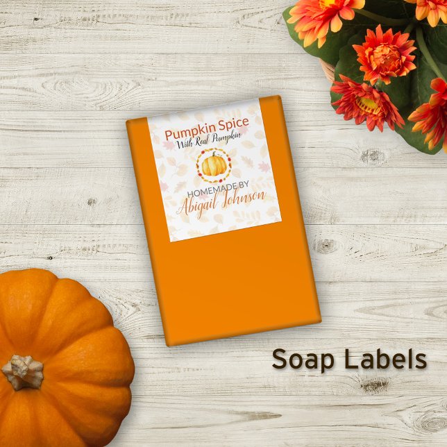 Adesivo Retangular Sabão-Pumpkin | Artisan Handmade | Homemade (Criador carregado)