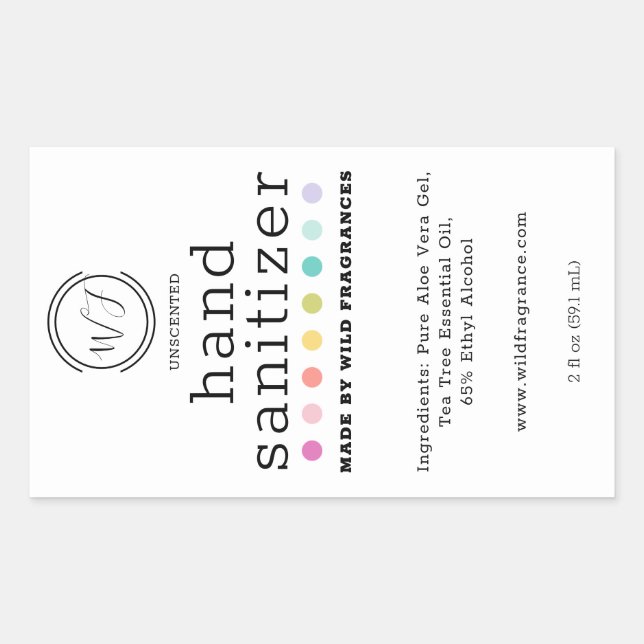 Adesivo Retangular Sabonete de Bolinhas Colorida de Grande Mão (Frente)