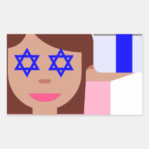 Adesivo Retangular sacudir de cabelo chanukkah emoji