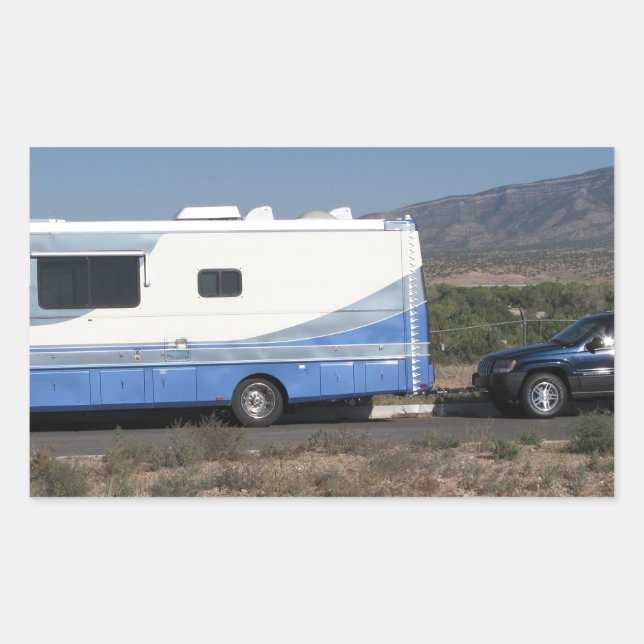 Adesivo Retangular Safari Trek 1999 Blue Classic RV Motorhome (Frente)