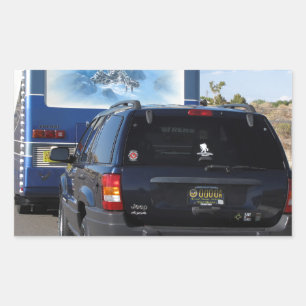 Adesivo Retangular Safari Trek 1999 Blue Classic RV Motorhome Jeep