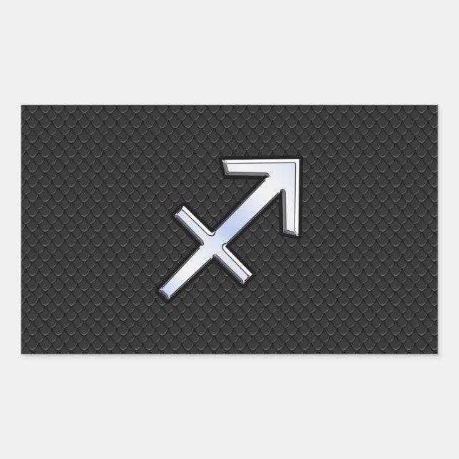 Adesivo Retangular Sagitário - Sinal Zodiac no Decor da Pele Cobra Pr (Frente)