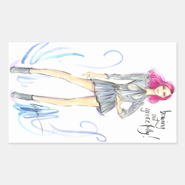 Adesivo Retangular Saindo Graciosamente (Frente)