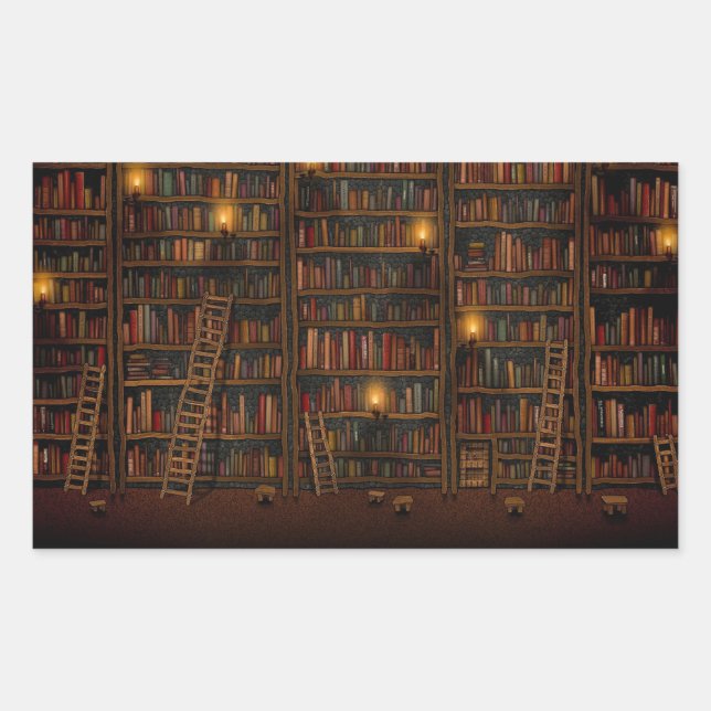 Adesivo Retangular Sala de Leitura da Biblioteca Antiga (Frente)