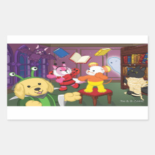 Adesivo Retangular Sala de leitura de Webkinz o Dia das Bruxas