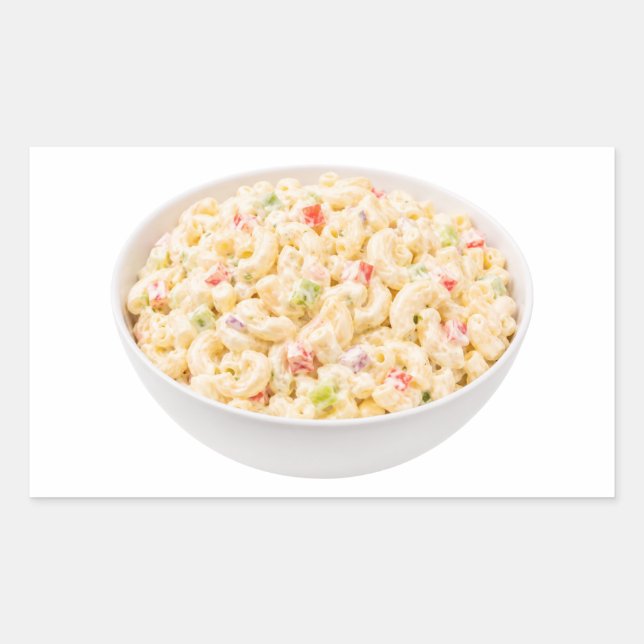 Adesivo Retangular Salada Cremosa de Macarrão com Molho (Frente)