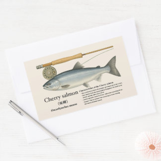 Adesivo Retangular Salmão-cereja (Oncorhynchus masou)